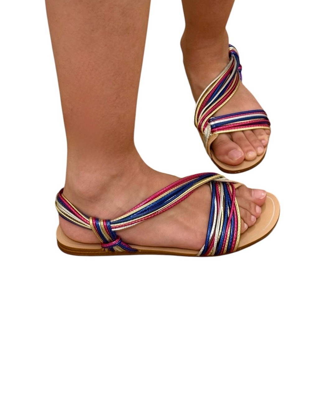 Zara Metallic Multicolor Sandals - Size 5 - Picture 2 of 4